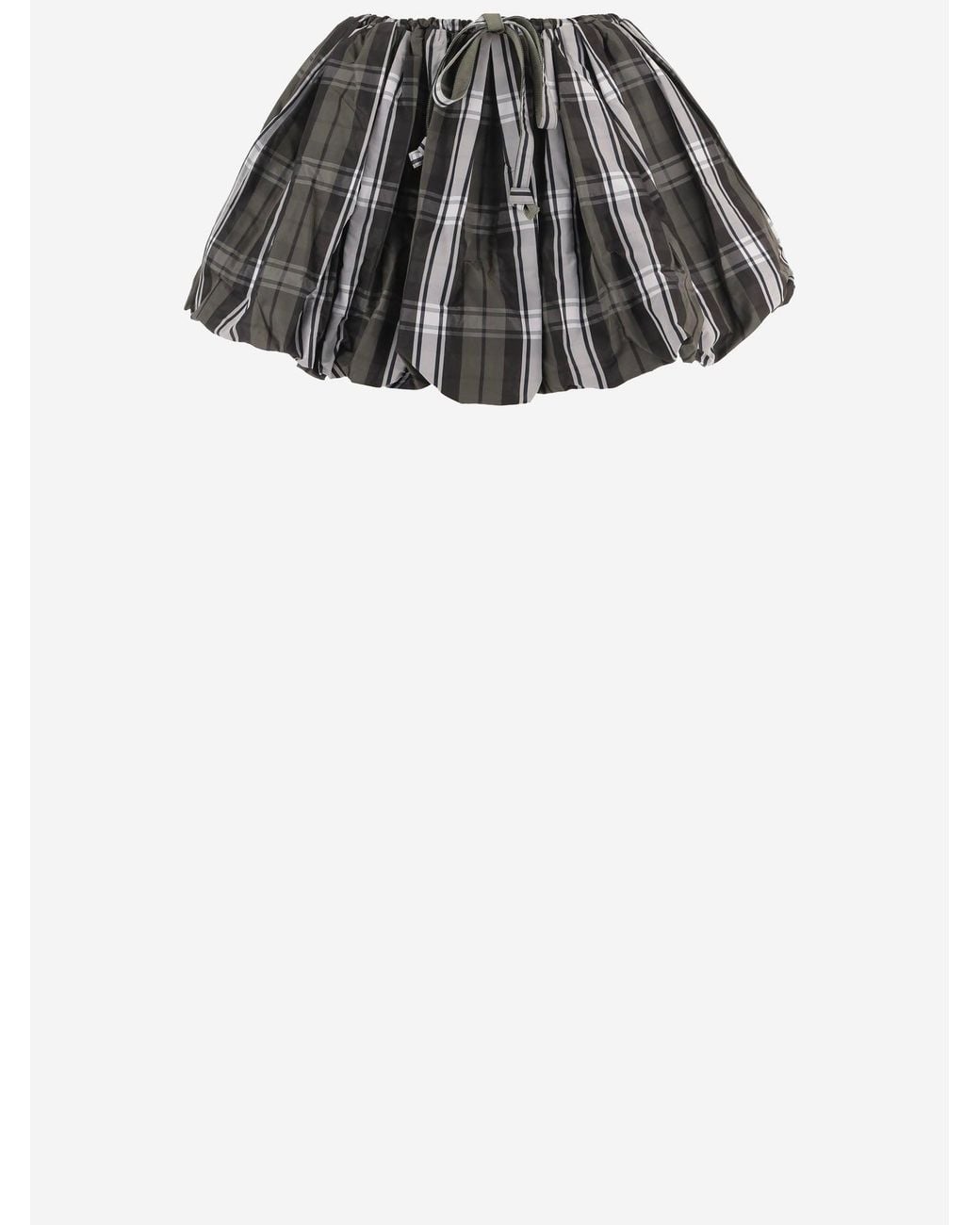 Patou Black Flared Check Pattern Skirt Polyester