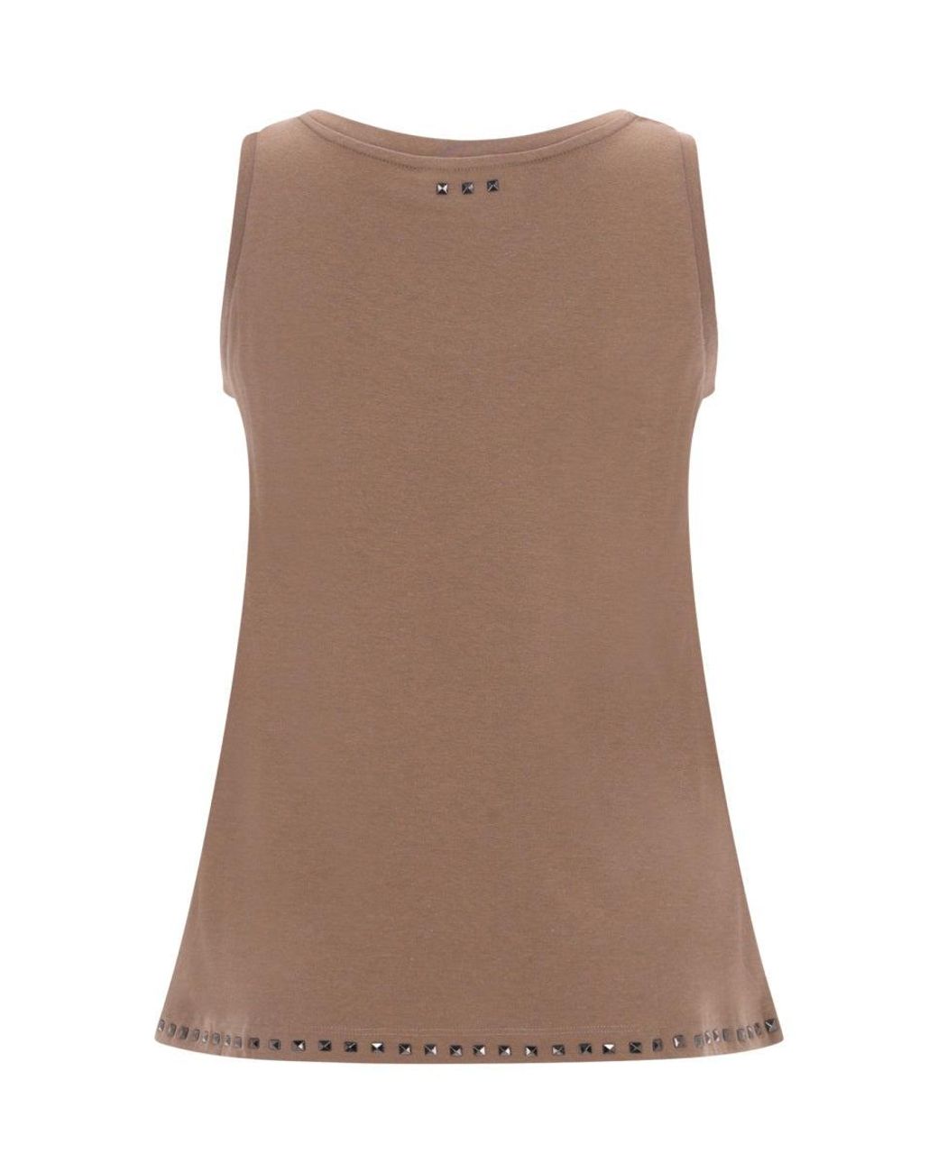 Max Mara Brown Sleeveless Cotton Top
