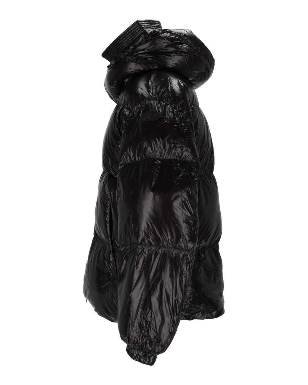 DIESEL Black Glossy Quilted W-Rolfys-Wrd-Bkcp Down Jacket
