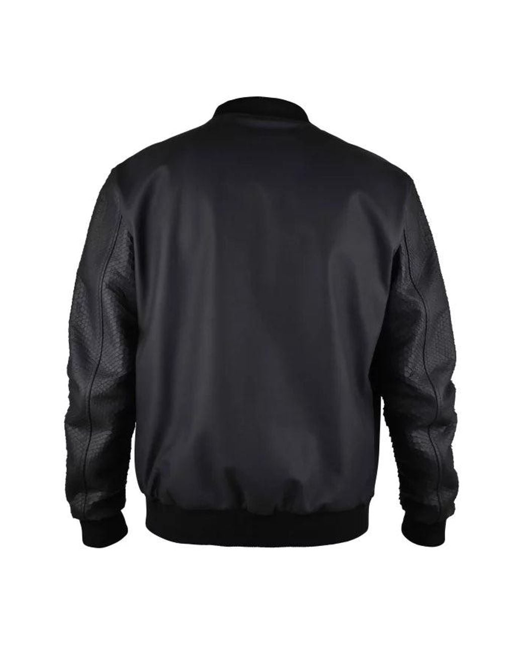 Philipp Plein Blue Leather Jacket