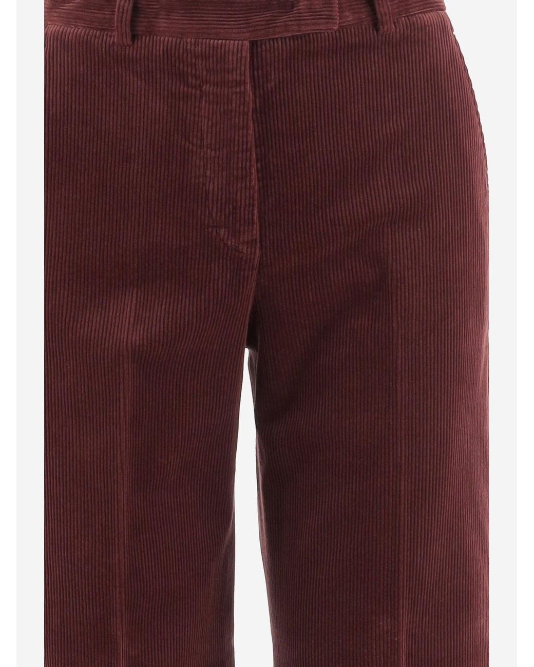 QL2 Donna Red Wide Leg Corduroy Pants