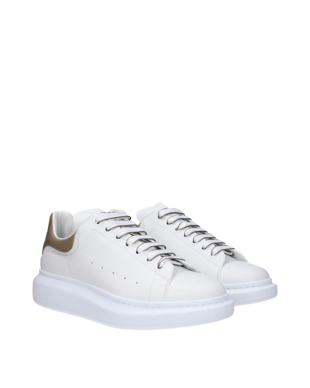 McQueen White Sneakers Uomo Pelle Bianco/Pietra Di Luna for men