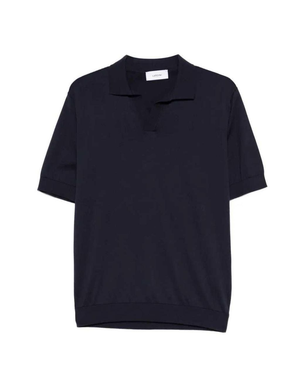 Lardini Blue Open Neck T Shirt