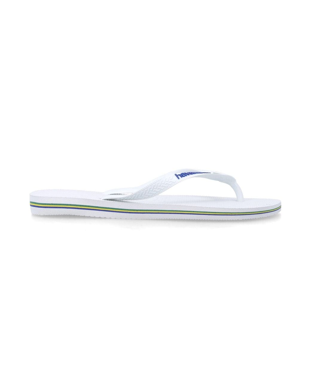 Havaianas White Brasil Logo Flip-Flops