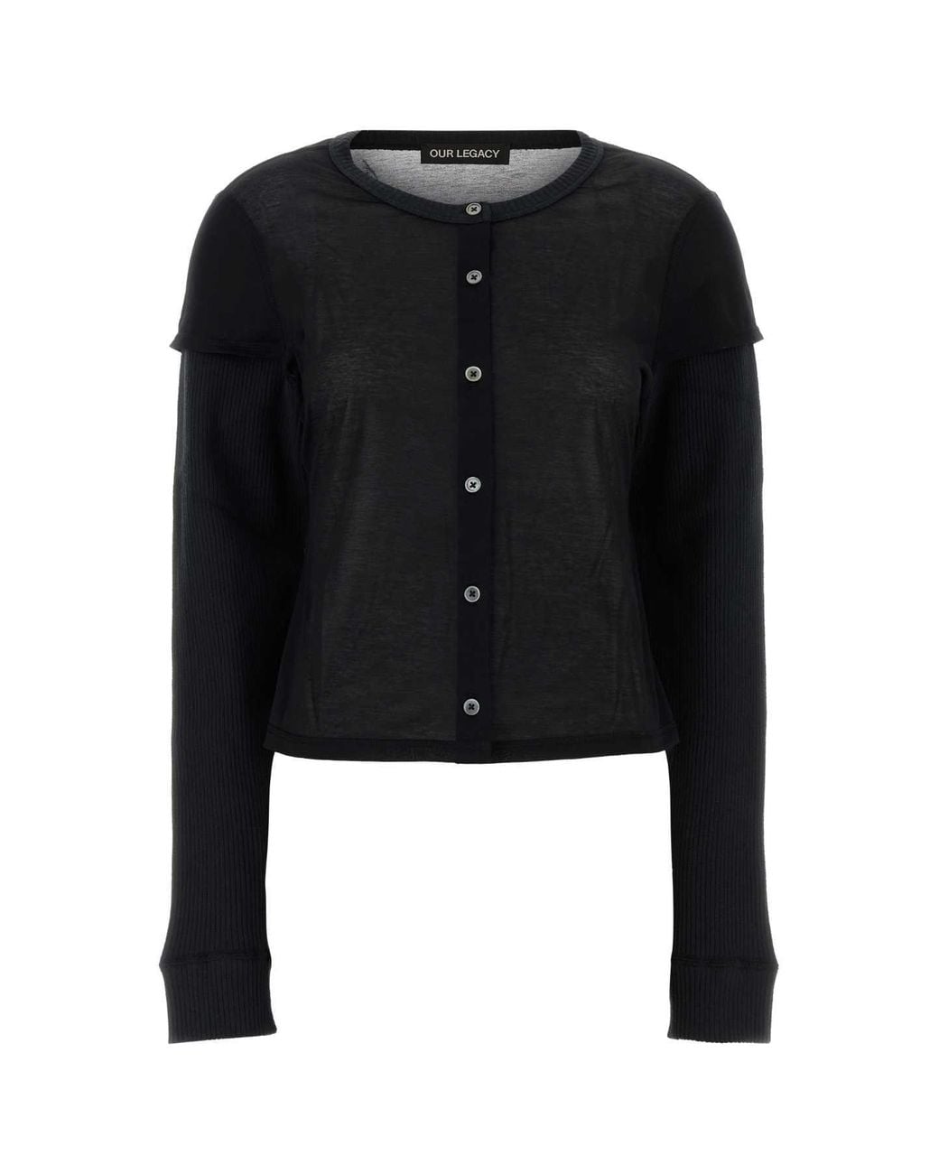Our Legacy Black Cotton-Blend Cardigan