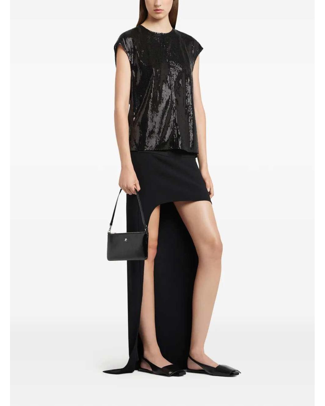Courreges Black Leather Mini Bag