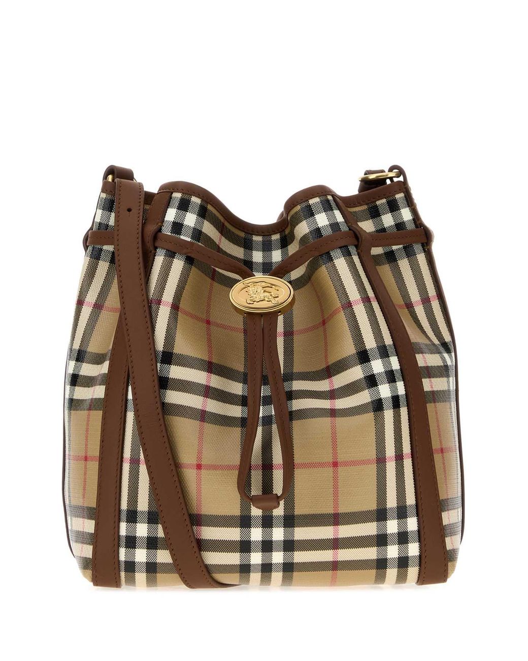 Burberry Brown Mini Cotton Drawstring Bucket Bag