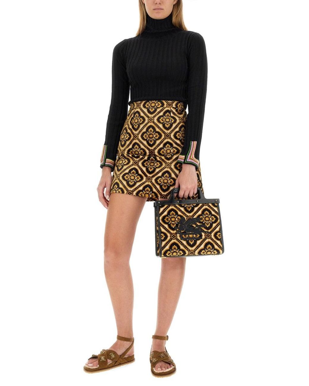 Etro Black Classic Turtleneck Sweater For