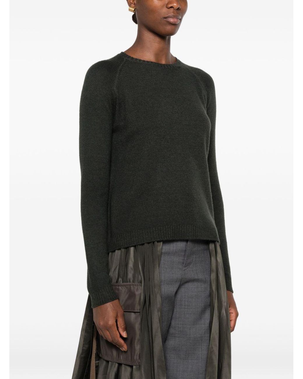 Base London Black Wool And Cashmere Crewneck Sweater