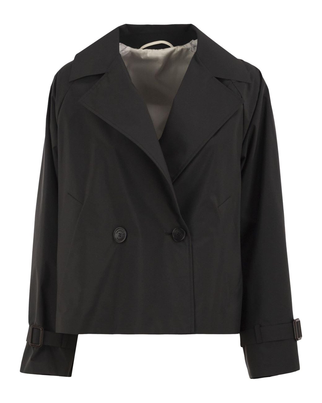 Weekend by Maxmara Black Wkdboero Cropped Double Breasted Technical Jacket