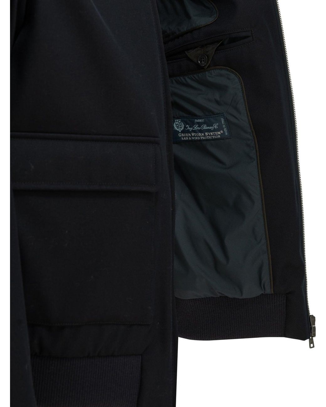 Herno Black "3 Layers Wool Storm" Bomber Jacket