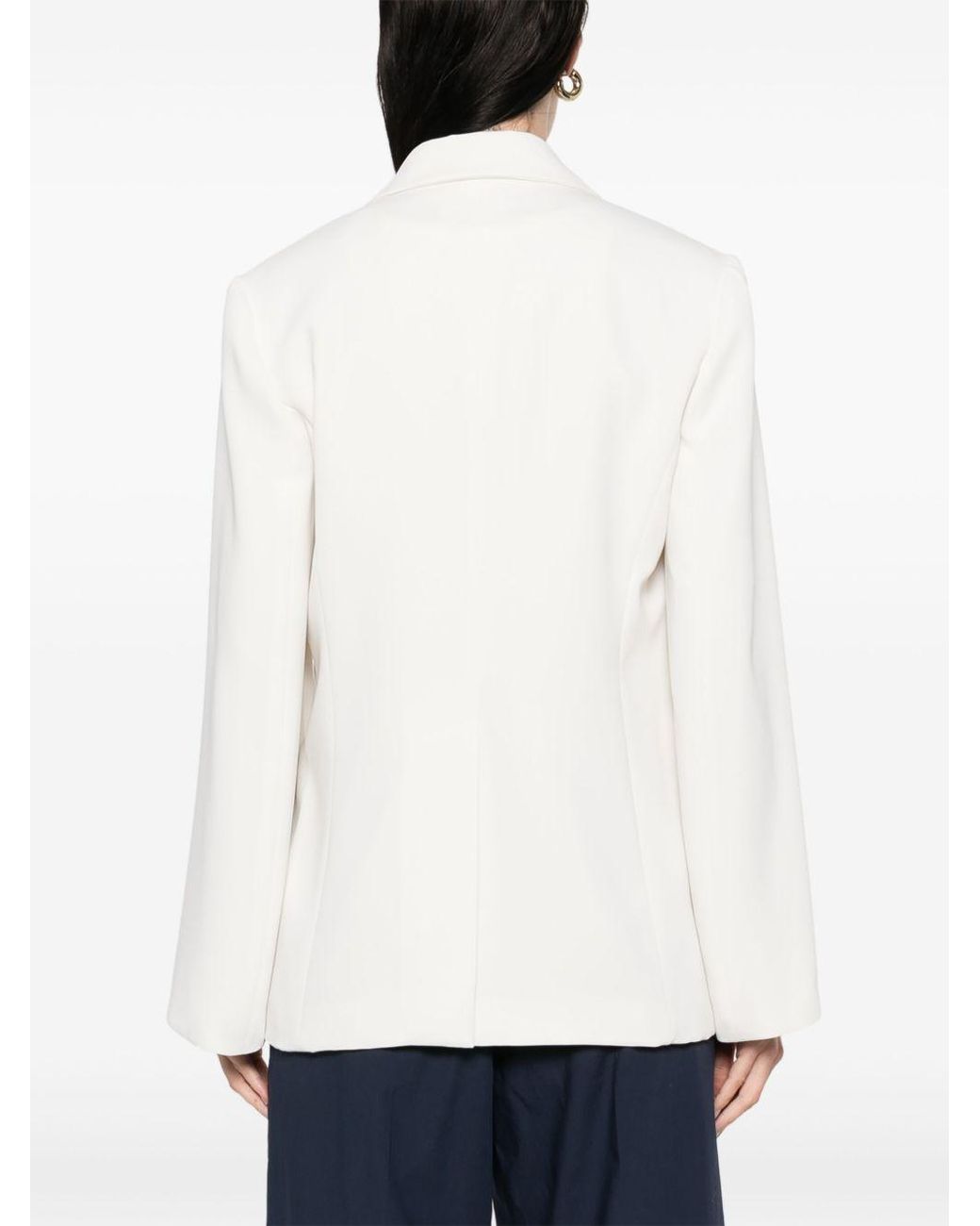 P.A.R.O.S.H. White Single-Breasted Blazer Jacket