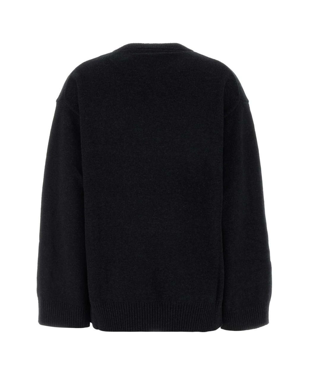 Ganni Black Slate Wool-Blend Oversize Sweater