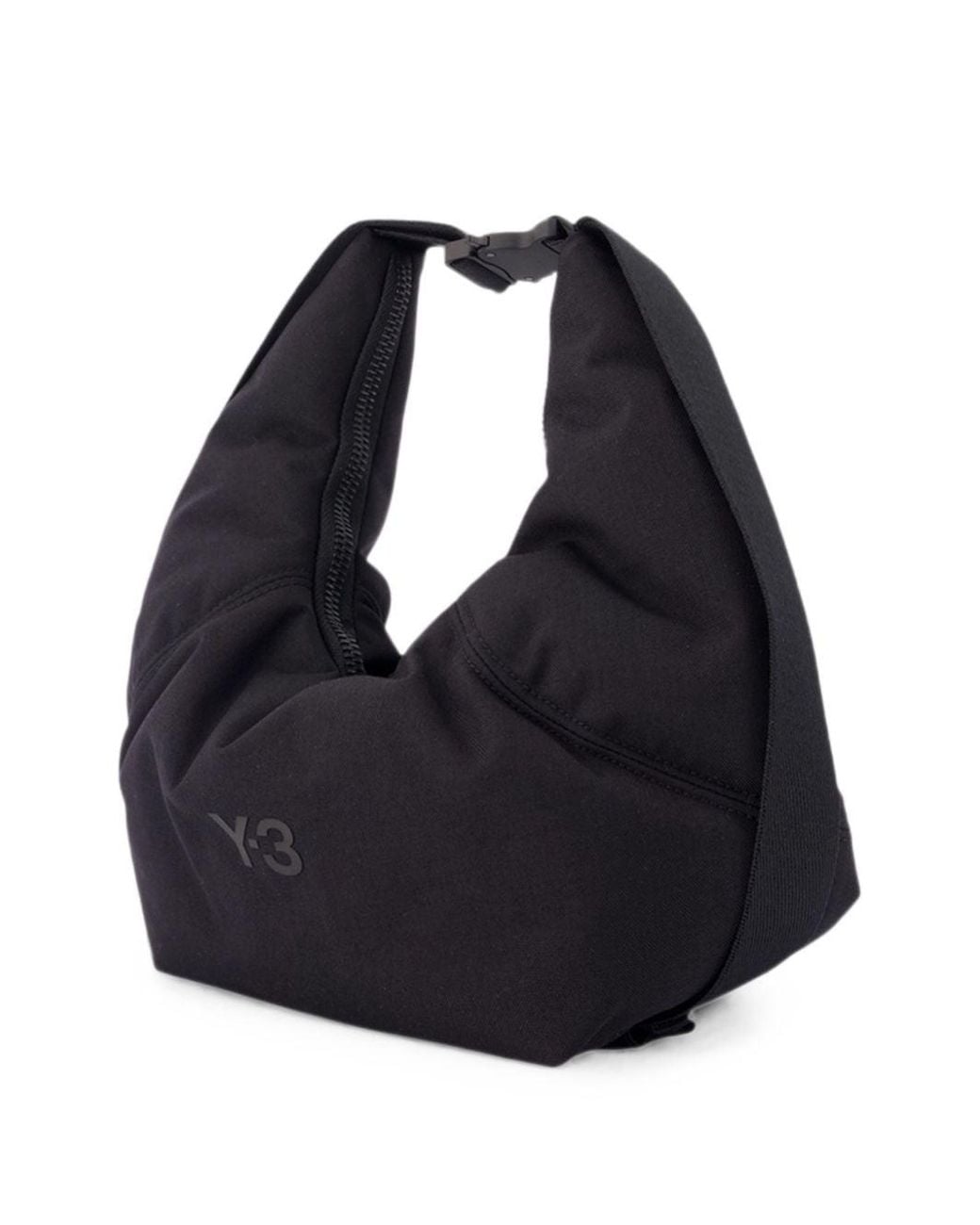 Y-3 Blue Logo Nylon Hobo Bag