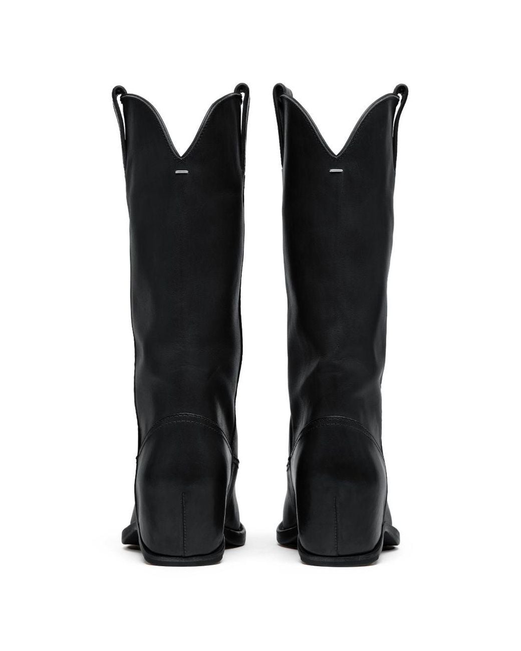 Maison Margiela Black Leather Western Boots