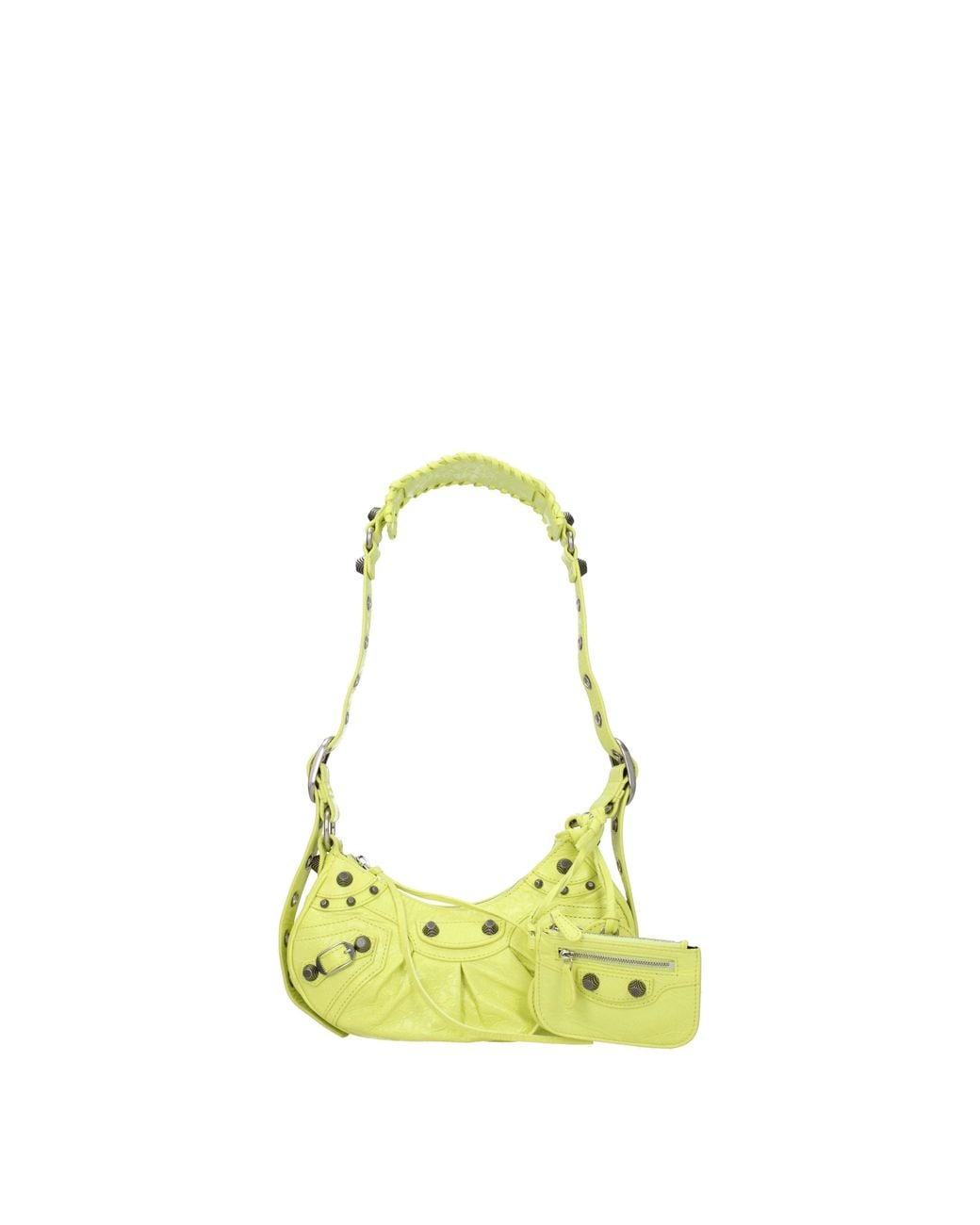 Balenciaga Yellow Le Cagole Crossbody Bag /Lime Leather