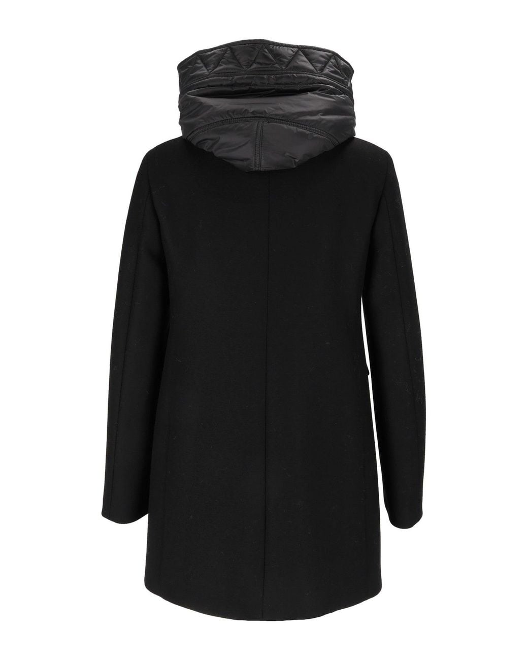 Fay Black Toggle Coat Db Front Nylon