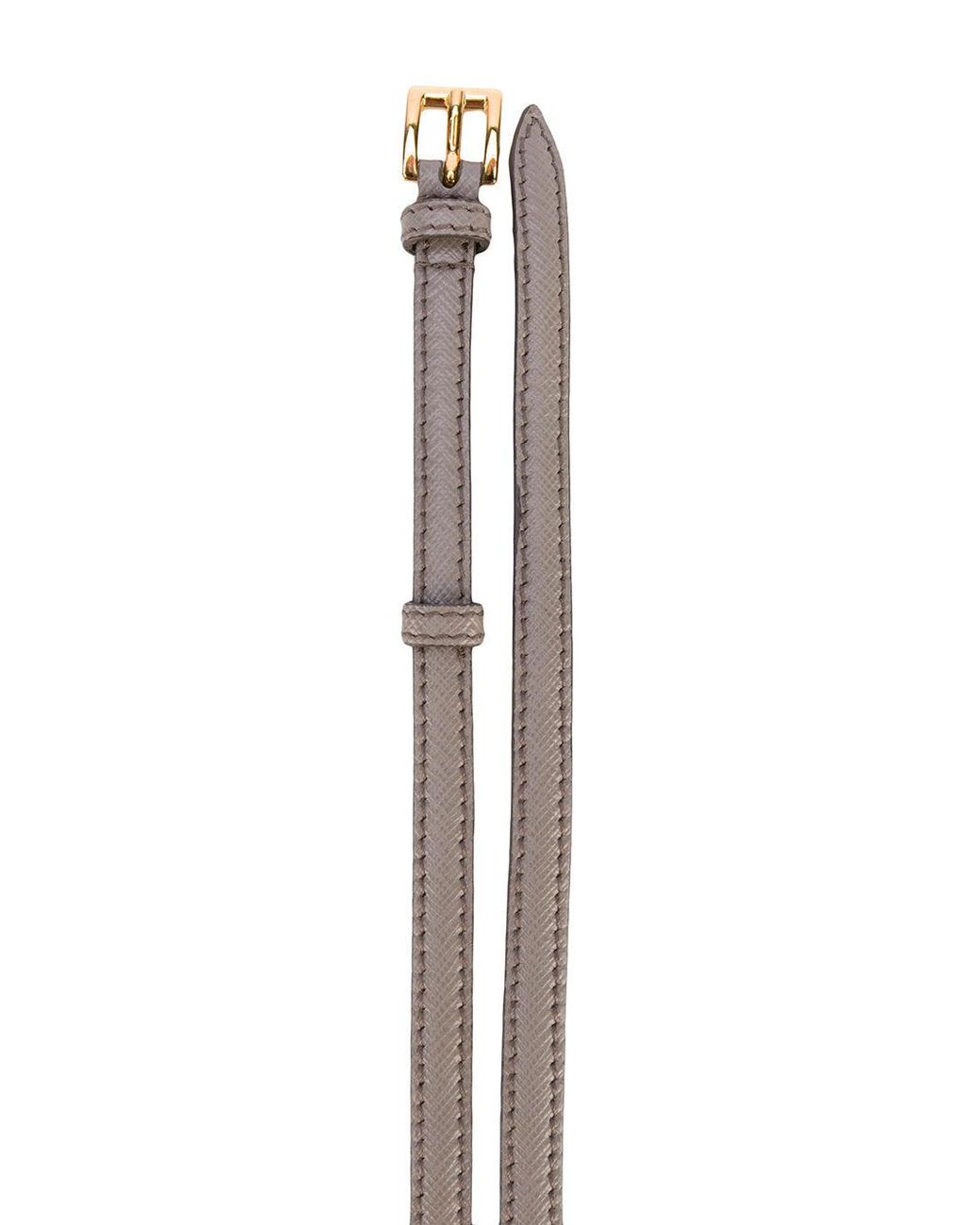 Prada Gray Thin Textured Belt