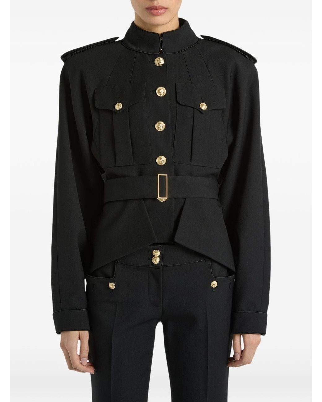 Balmain Black Wool Belted Jacket