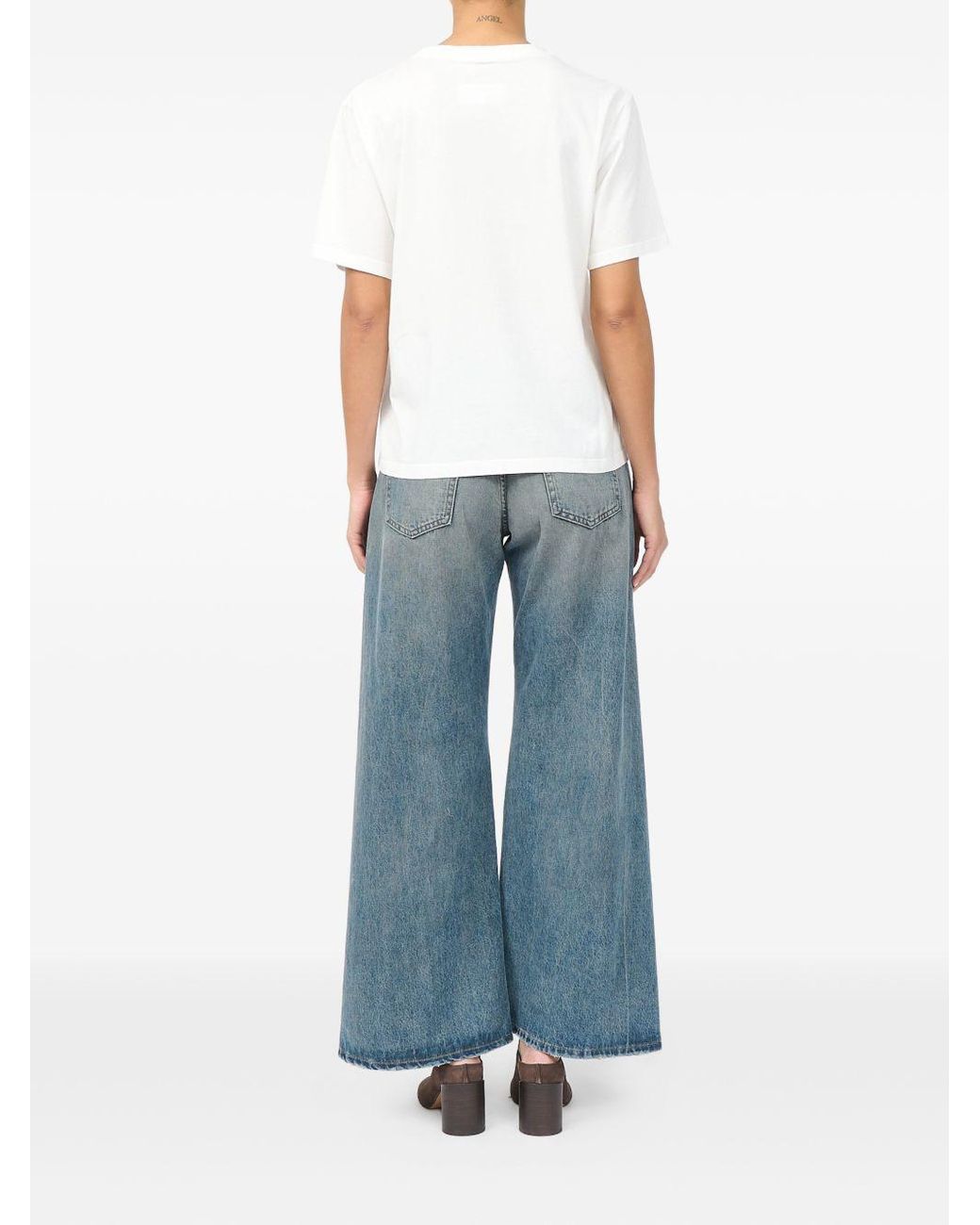 MM6 by Maison Margiela White Logo Cotton T Shirt