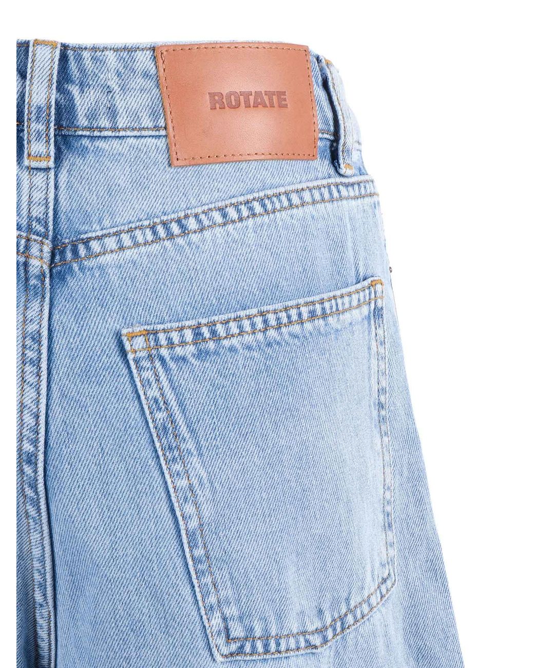 ROTATE BIRGER CHRISTENSEN Blue Draped Barrel Leg Jeans Light Denim (Regular Fit)