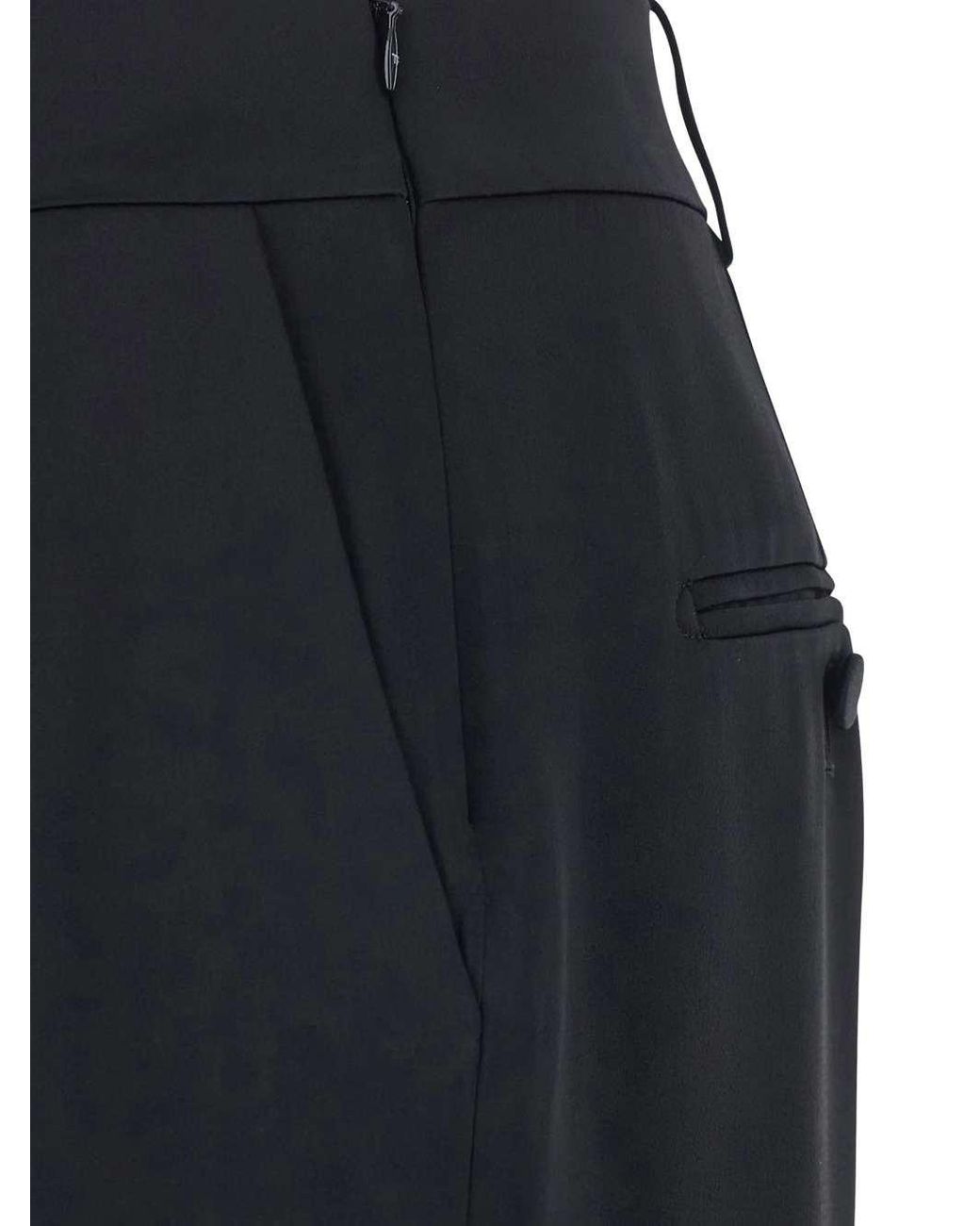 Tom Ford Blue Long Skirt With Slit And Buttons