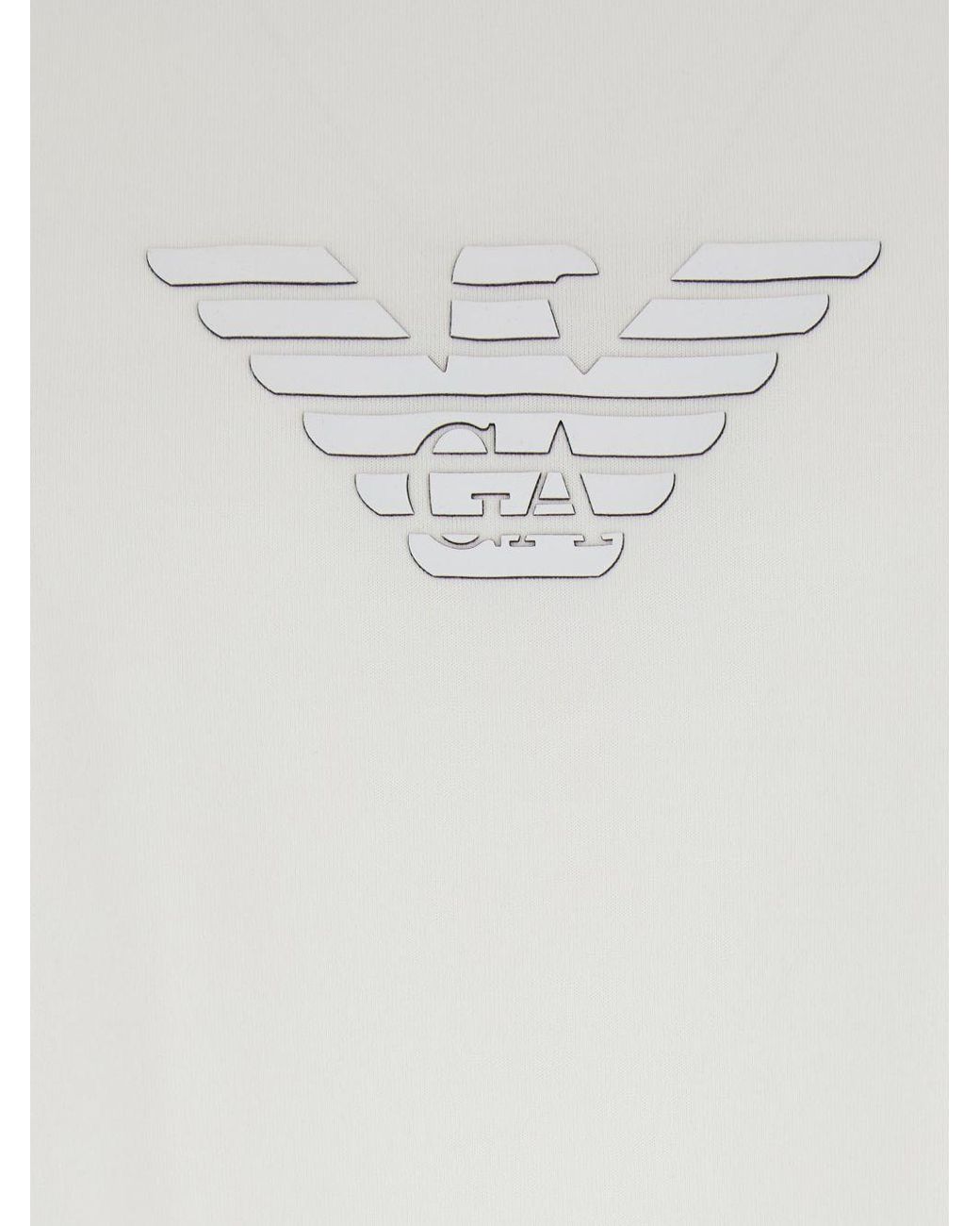 Emporio Armani White Logo Cotton T Shirt