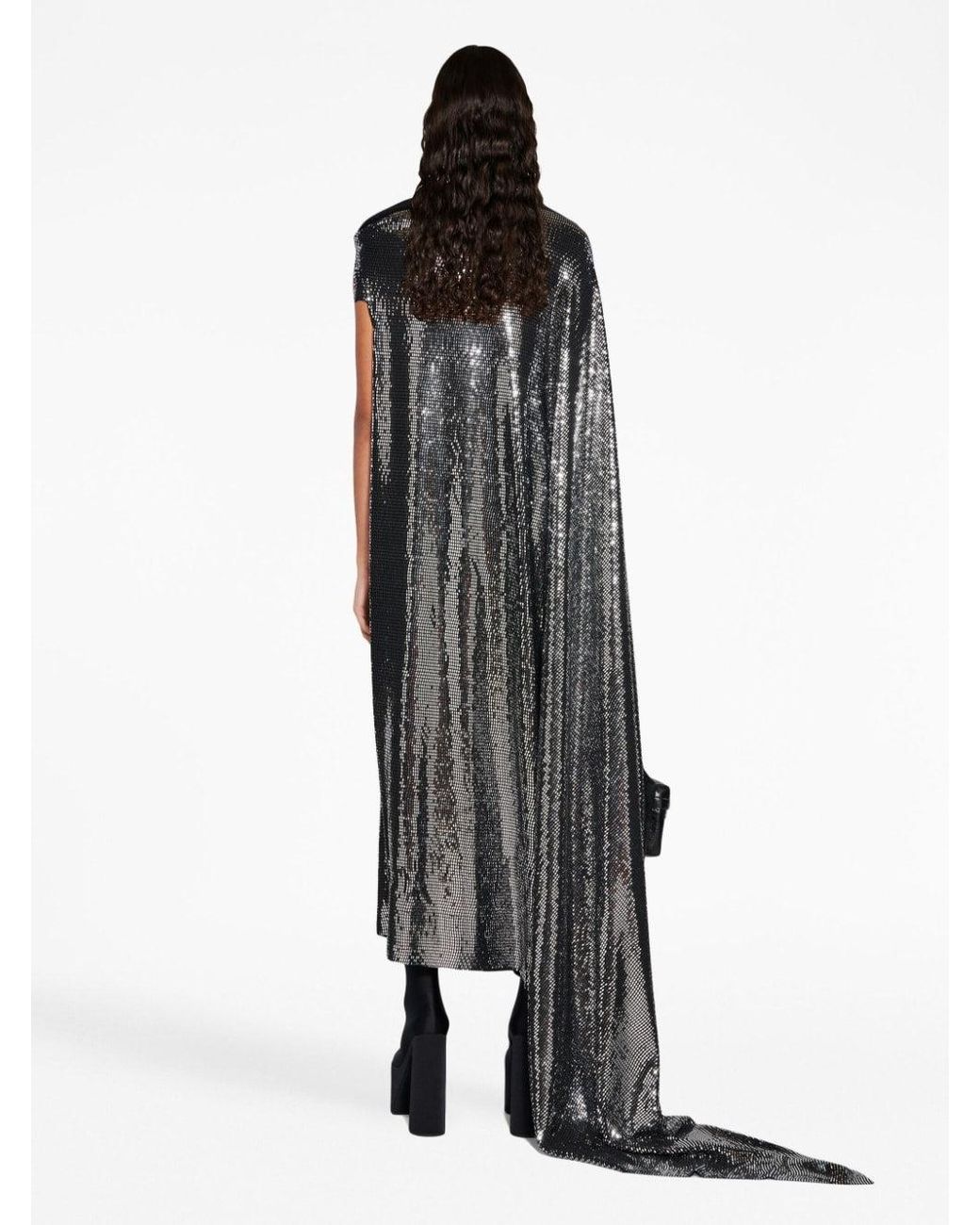 Balenciaga Black Metallic Effect Midi Dress