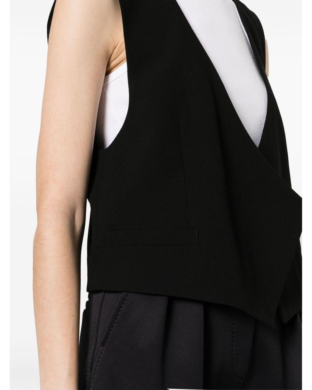 AMI Black Wool Sleeveless Jacket
