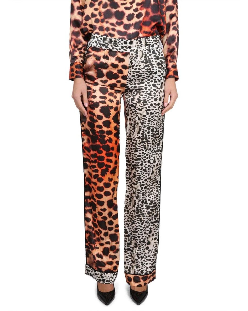 Roberto Cavalli Multicolor Moray Eel Print Pants