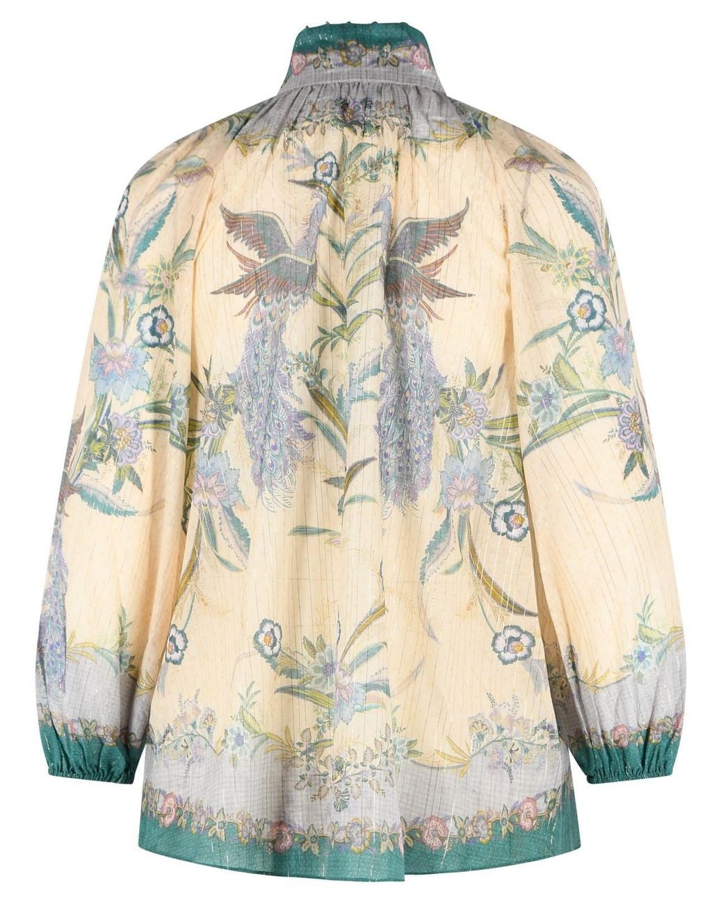 Zimmermann Blue 'Indra Billow' Cotton Blend Blouse