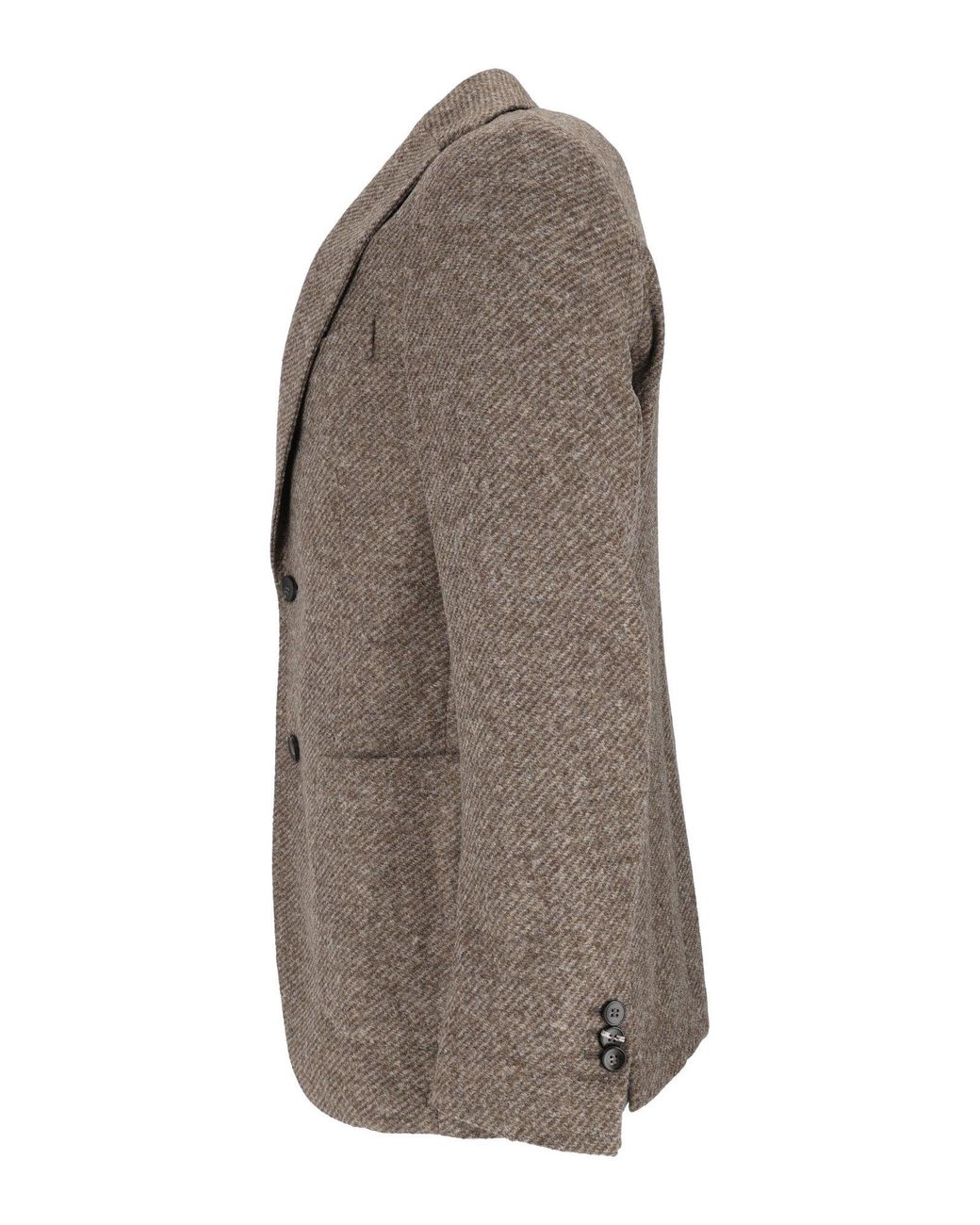 BRERAS Milano Brown Giacca Uomo Herringbone Tailored Blazer