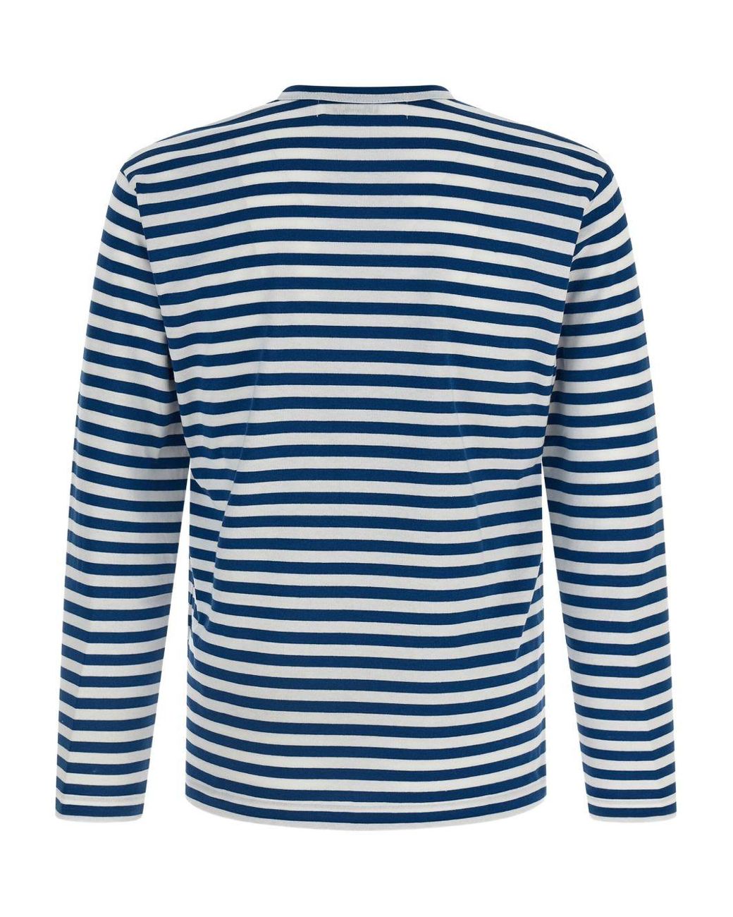Comme des Garçons Blue Heart Striped Cotton T Shirt