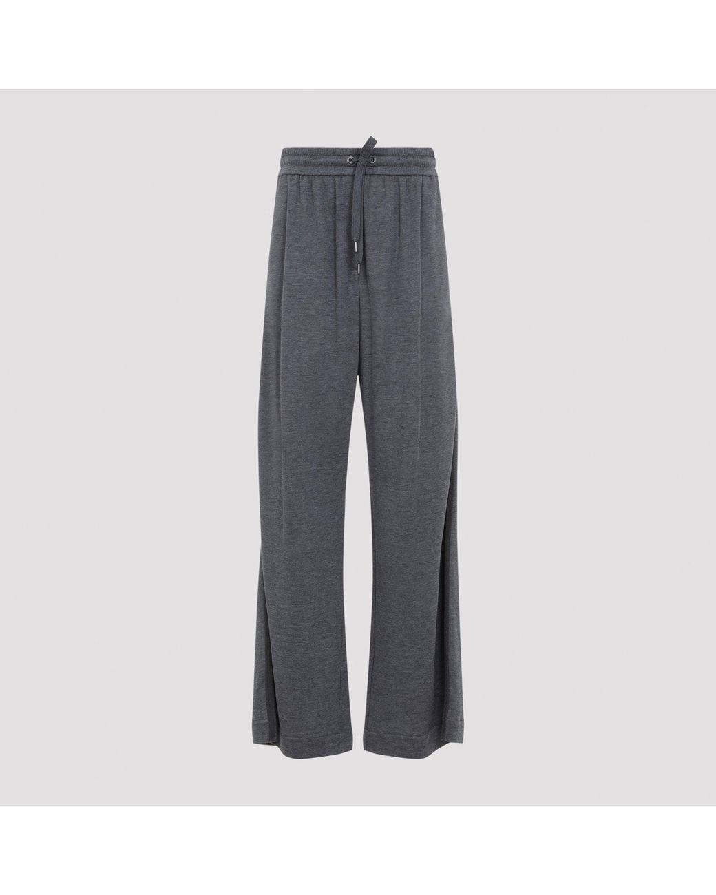 Brunello Cucinelli Gray Cotton-Silk Blend Pants