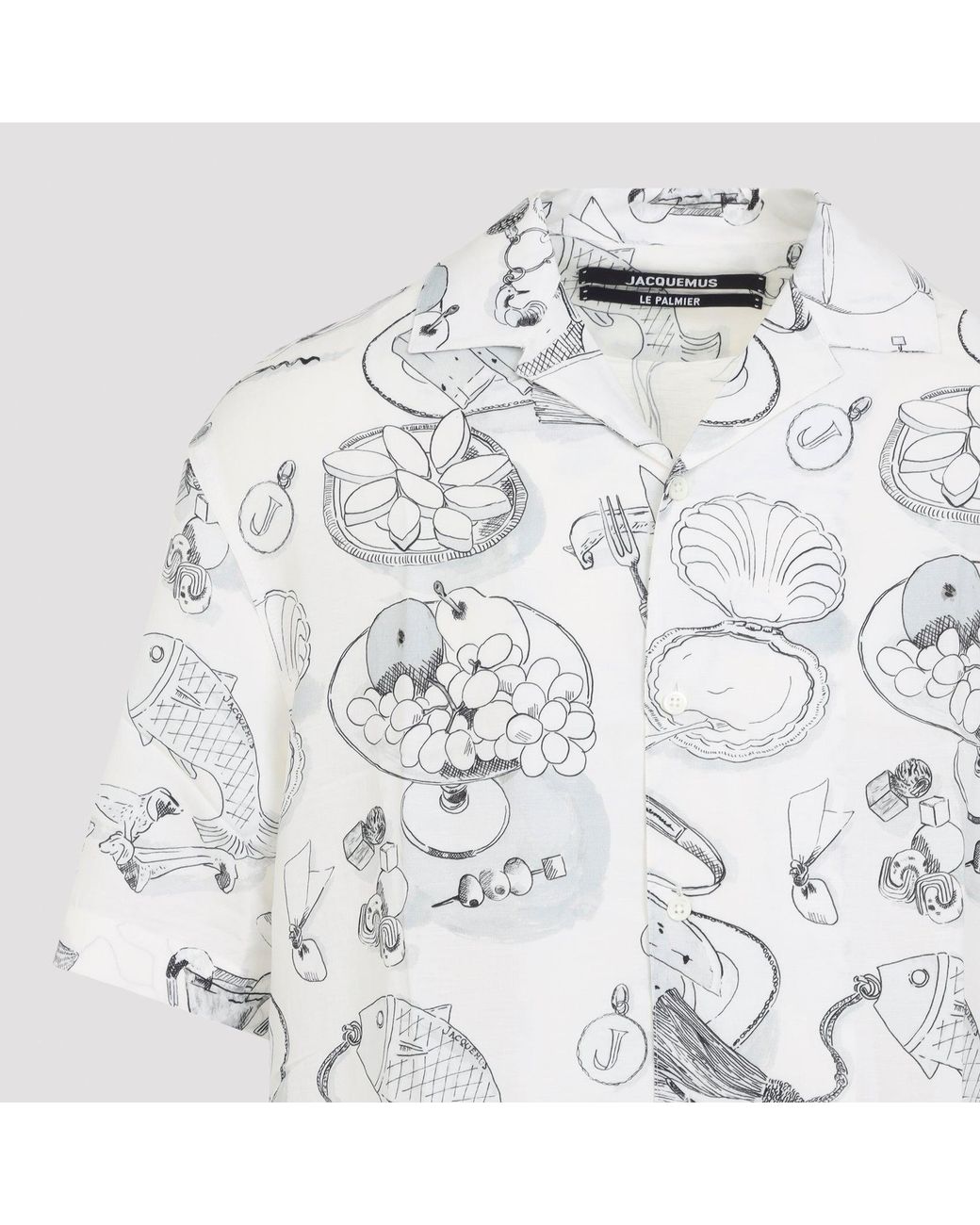 Jacquemus White Jacquard Cocktail Shirt for men