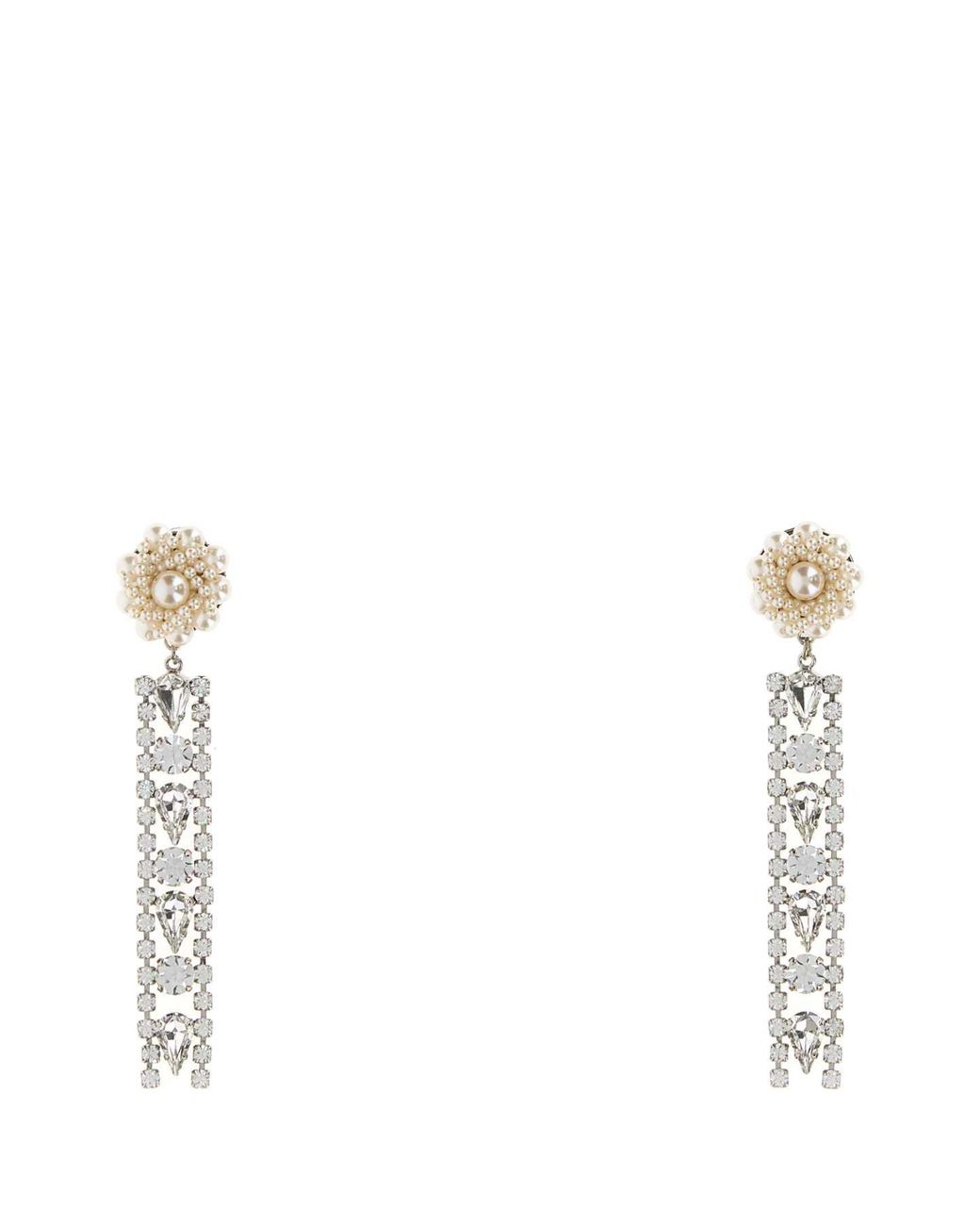 Alessandra Rich Metallic Embellished Metal Earrings
