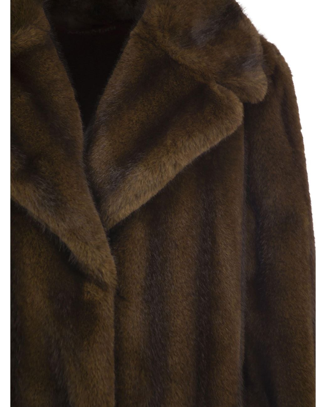 Max Mara Brown Mstneo Faux Fur Coat