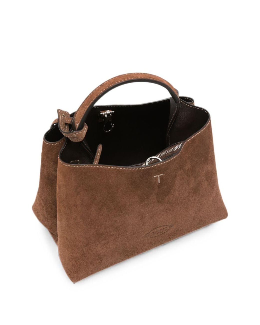 Tod's Brown T Timeless Micro Leather Handbag