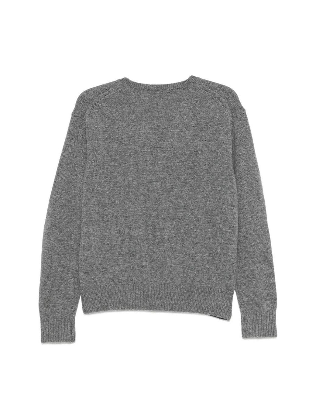 DUNST Gray Wool And Cashmere V Necked Sweater