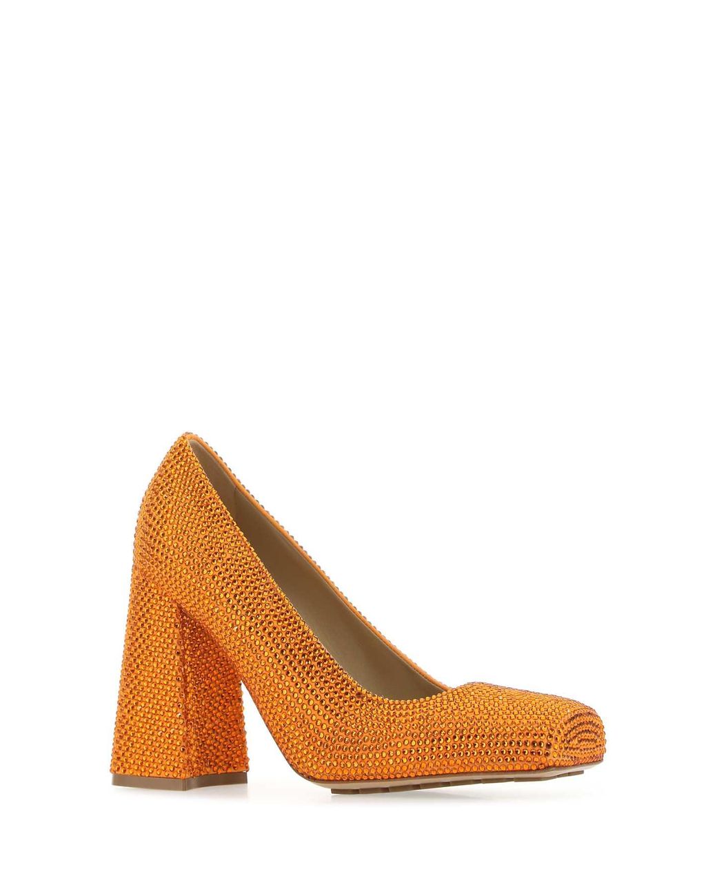 Bottega Veneta White Leather And Rhinestones Tower Pumps