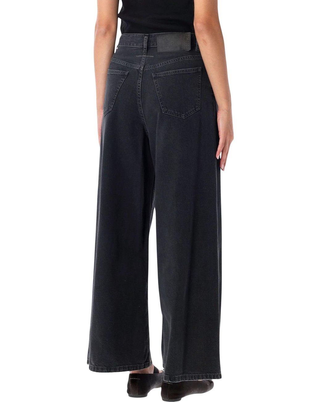 MM6 by Maison Margiela Black Wide-Leg High-Rise Jeans