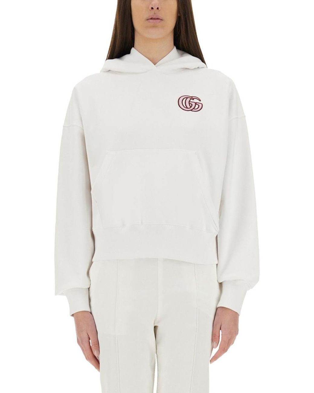 Gucci White Cotton Sweatshirt With Embroidery
