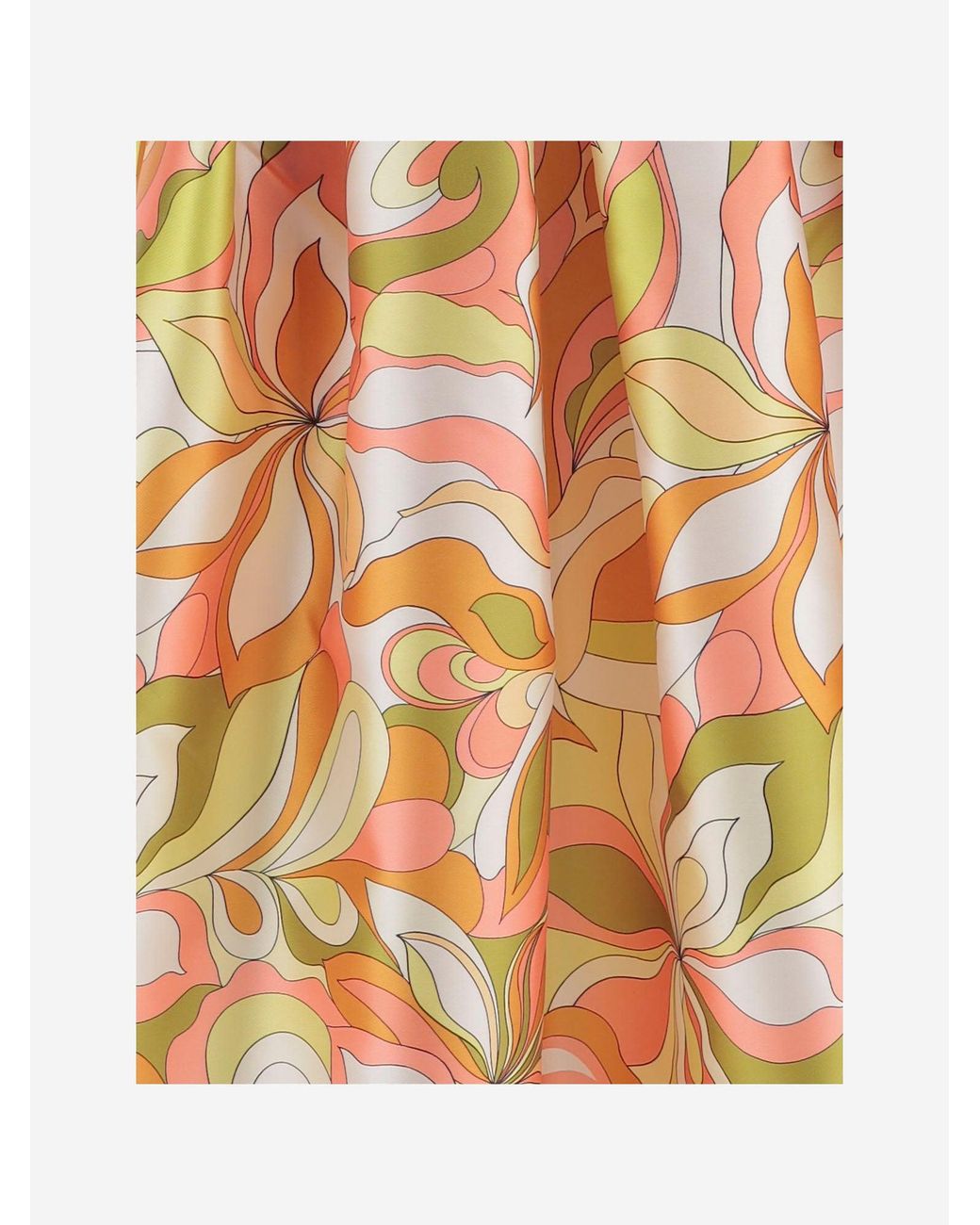 Lunatica Milano Orange Flared Skirt With Fantasy Print