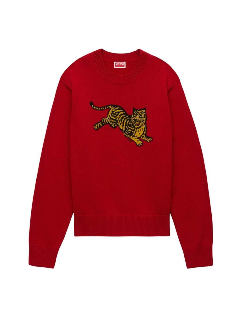 KENZO Red Jumping Tiger' Cotton-Wool Blend Sweater
