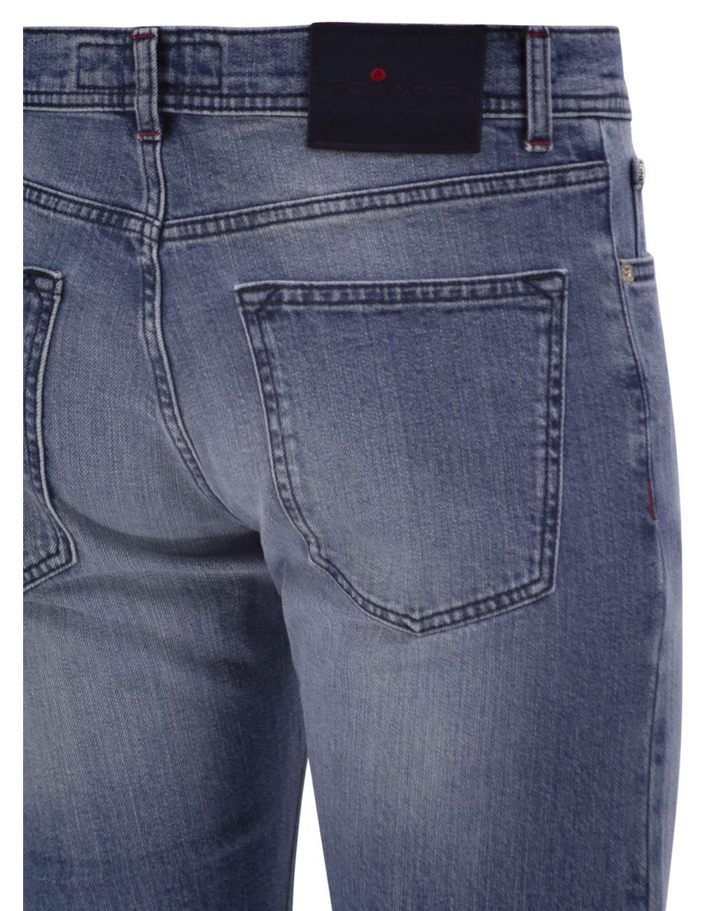 Kiton Blue Five-Pocket Stretch Denim Jeans for men