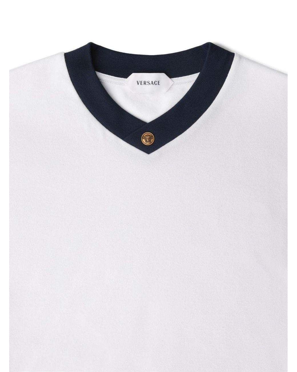 Versace White Cotton Slim-Fit T-Shirt