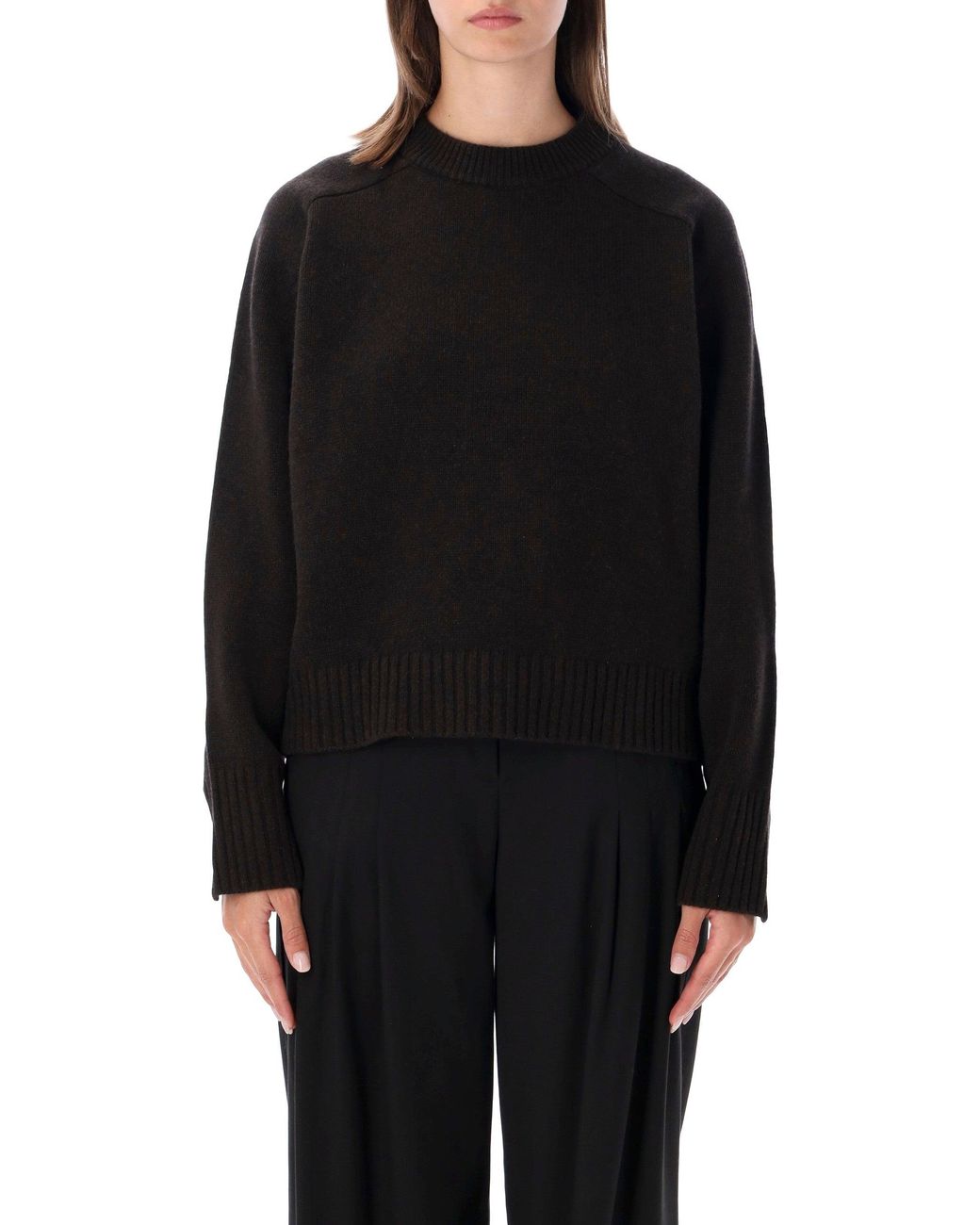 Soeur Black Merino Wool Mock Neck Sweater