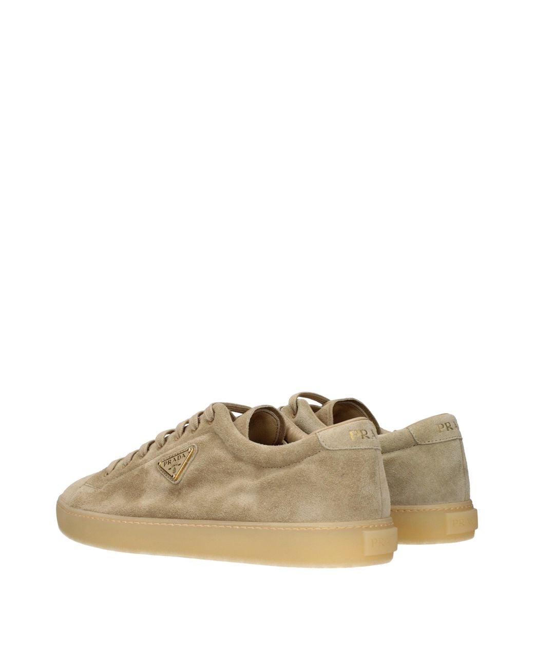 Prada Natural Sneakers Suede/Ecru for men