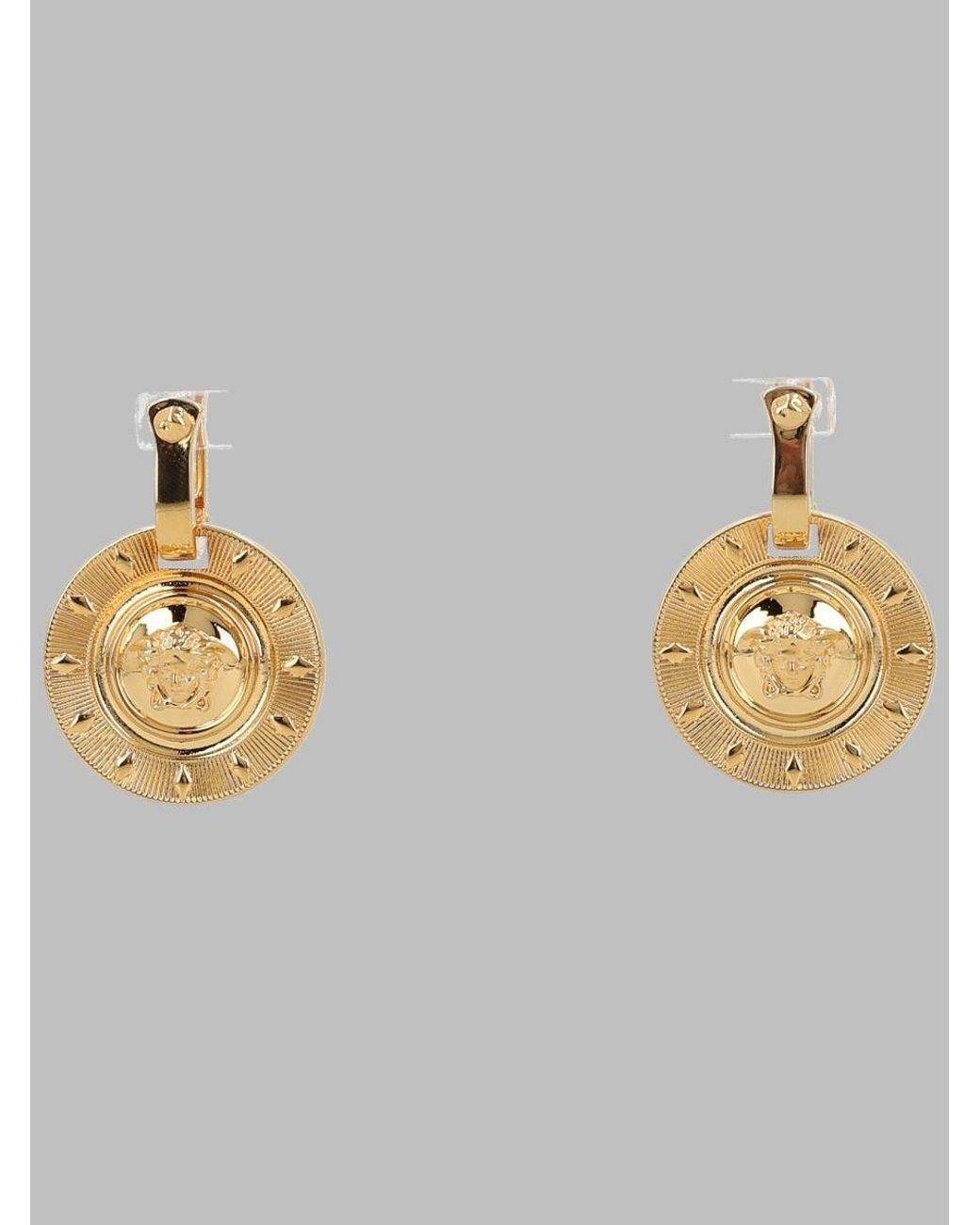 Versace Metallic Versa-Style Mini Goldtone Earrings
