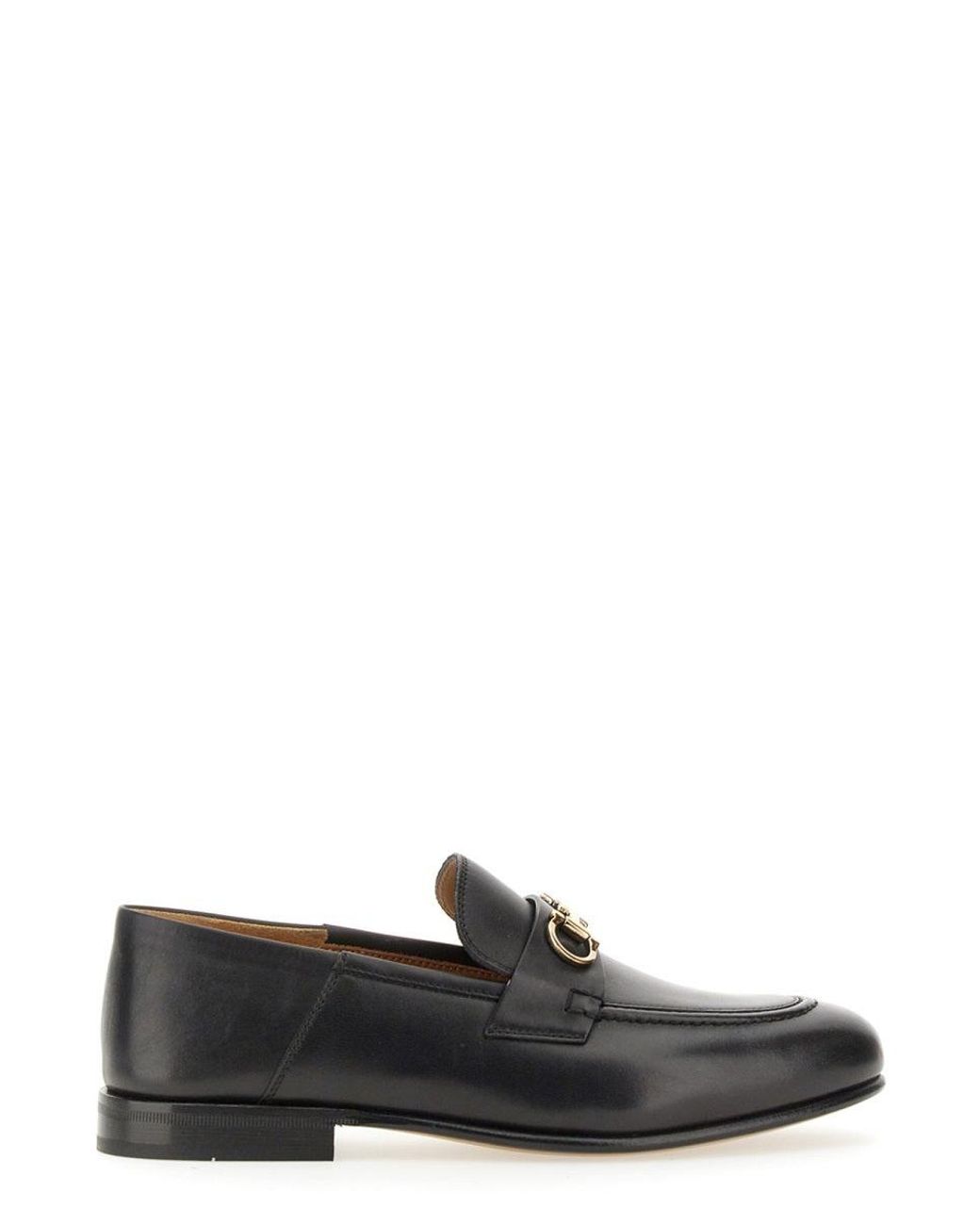 Ferragamo Black Gancini Moccasin Mule